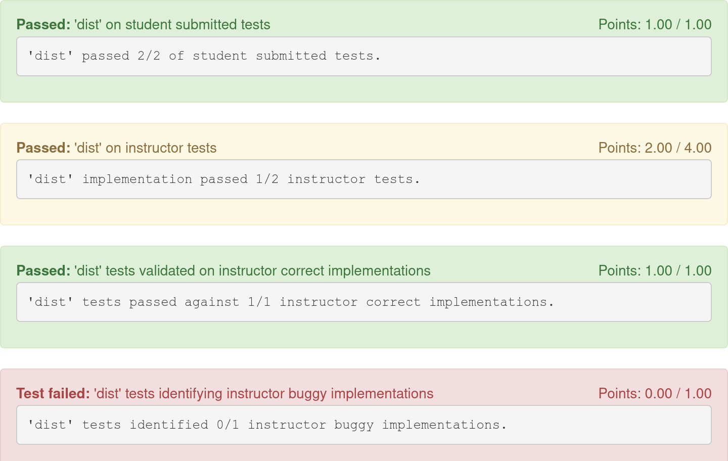 Example Autograder Output